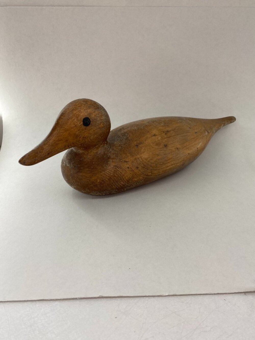 Vintage Large Wood Look Pottery Decoy Duck